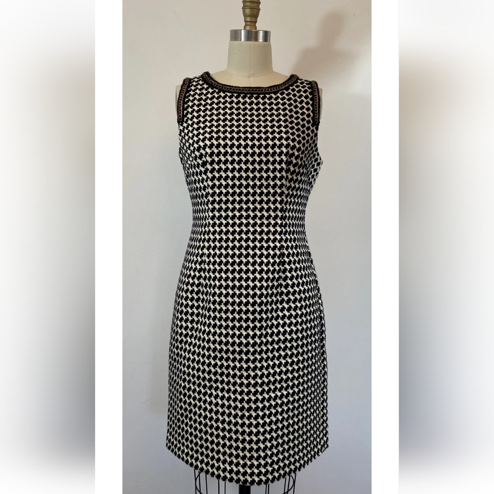 Trina Turk  Black and White Houndstooth Dress -Size 6